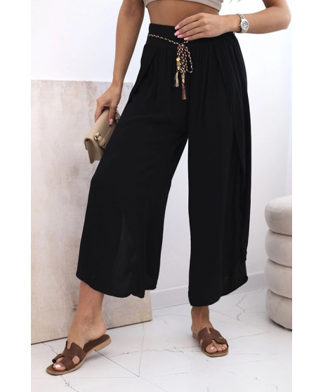 Dámske viskózové nohavice s rozparkom