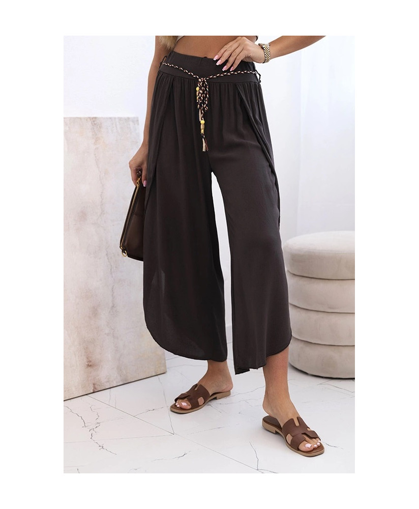 Dámske viskózové nohavice s rozparkom