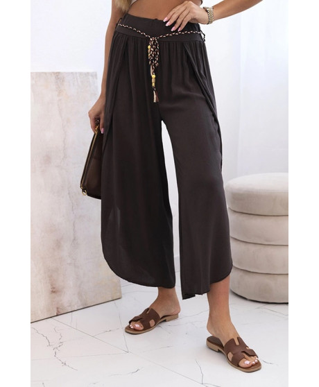 Dámske viskózové nohavice s rozparkom