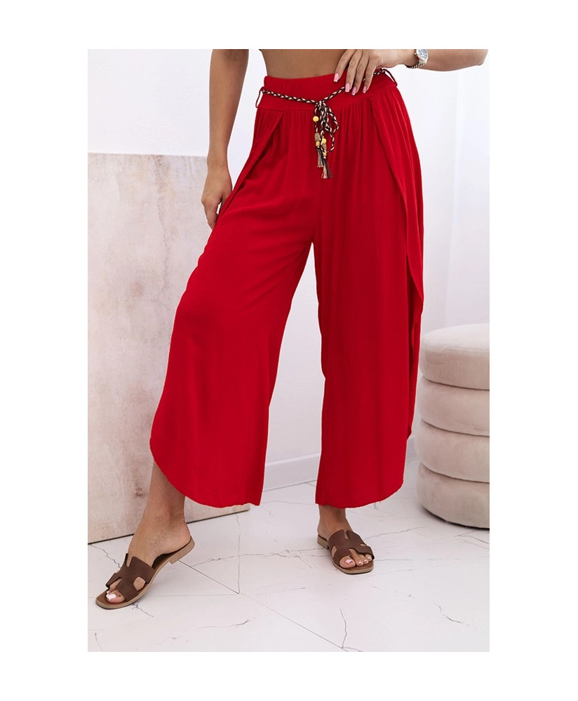 Dámske viskózové nohavice s rozparkom