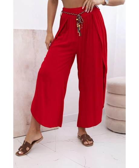 Dámske viskózové nohavice s rozparkom