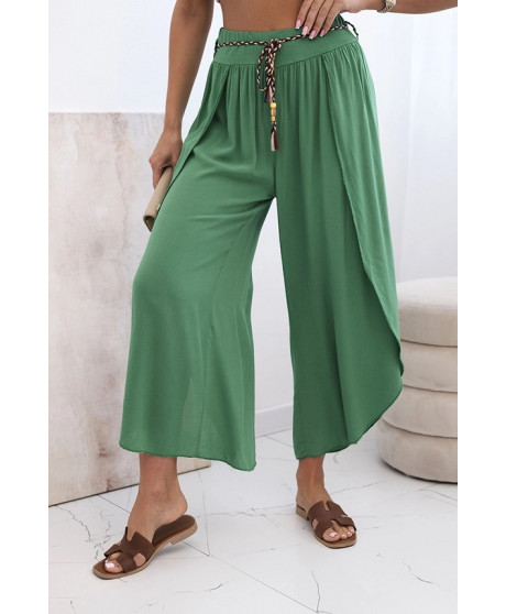 Dámske viskózové nohavice s rozparkom