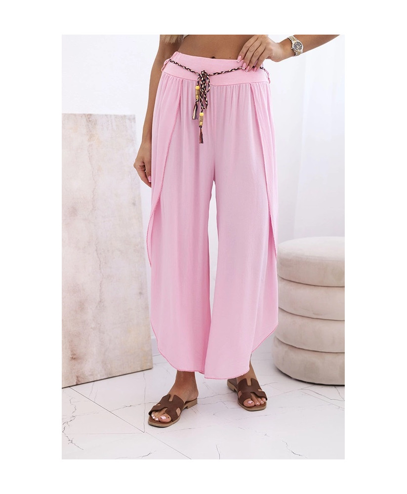 Dámske viskózové nohavice s rozparkom