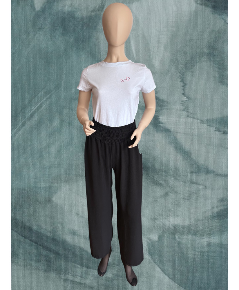 Široké nohavice s vysokým pásom