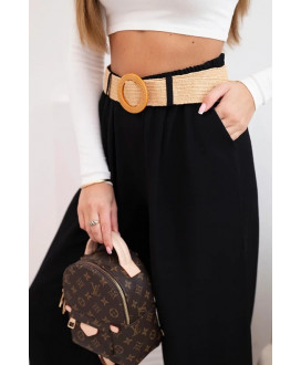 Dámske viskózové nohavice s ozdobným opaskom