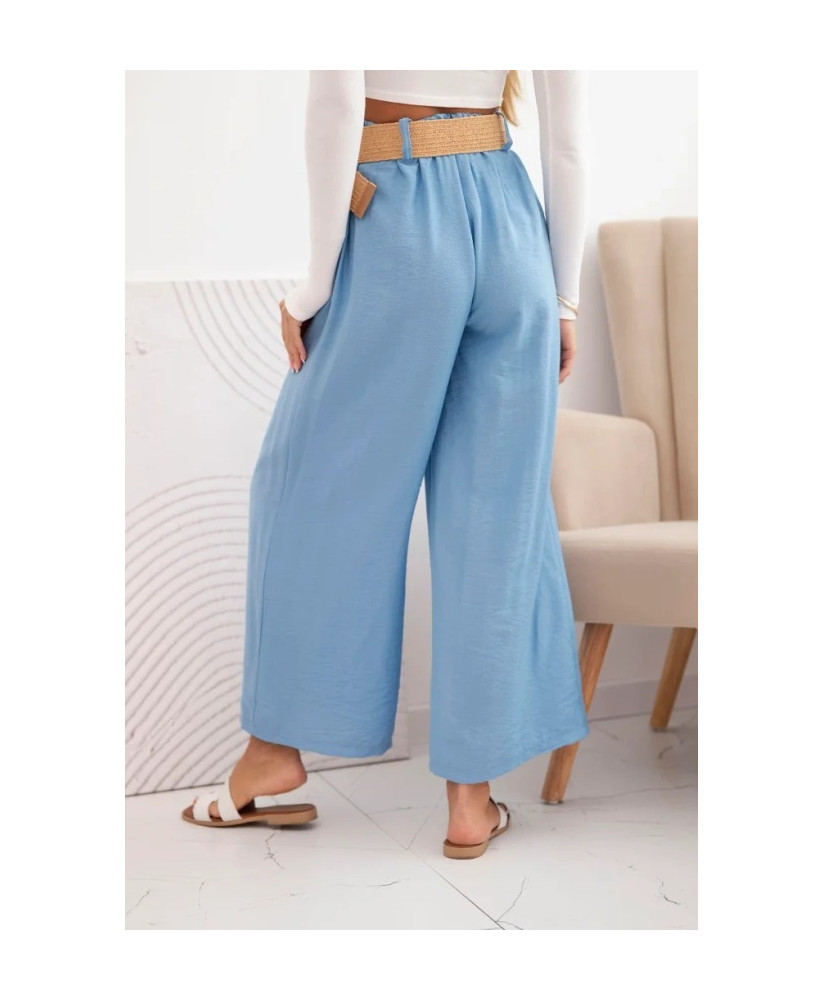 Dámske viskózové nohavice s ozdobným opaskom