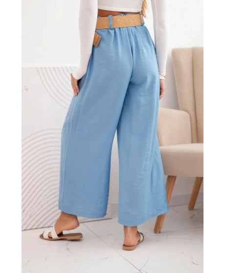 Dámske viskózové nohavice s ozdobným opaskom