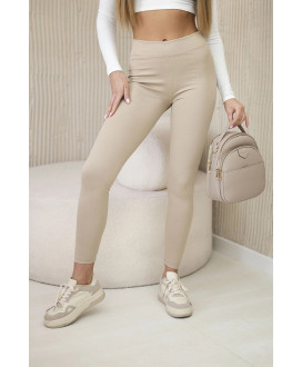 Dámske rebrované legíny s vysokým pásom