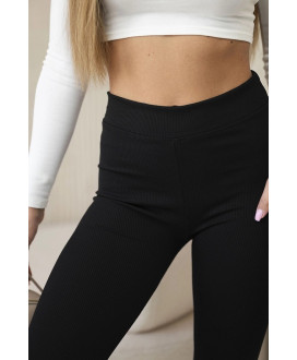 Dámske rebrované legíny s vysokým pásom