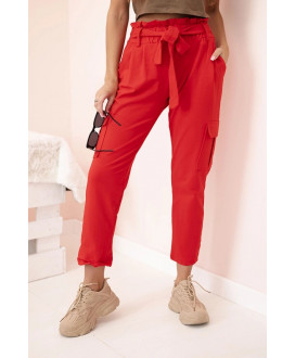 Dámske cargo nohavice s vysokým pásom