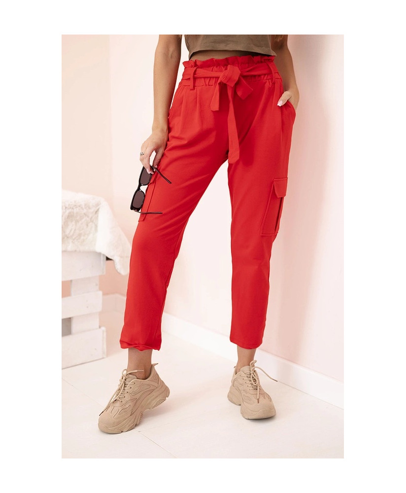 Dámske cargo nohavice s vysokým pásom