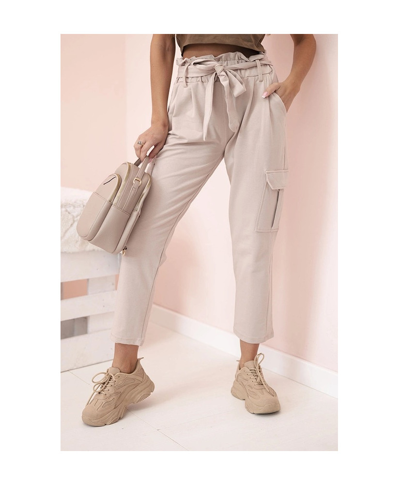 Dámske cargo nohavice s vysokým pásom