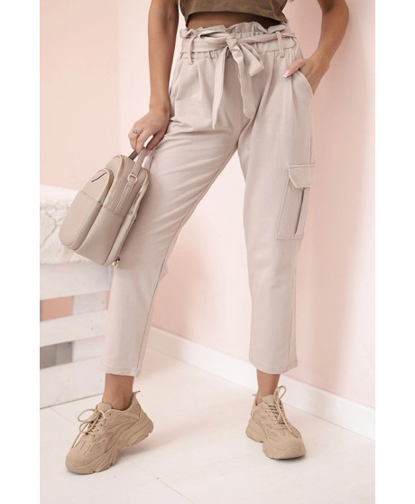 Dámske cargo nohavice s vysokým pásom