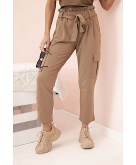 Dámske cargo nohavice s vysokým pásom