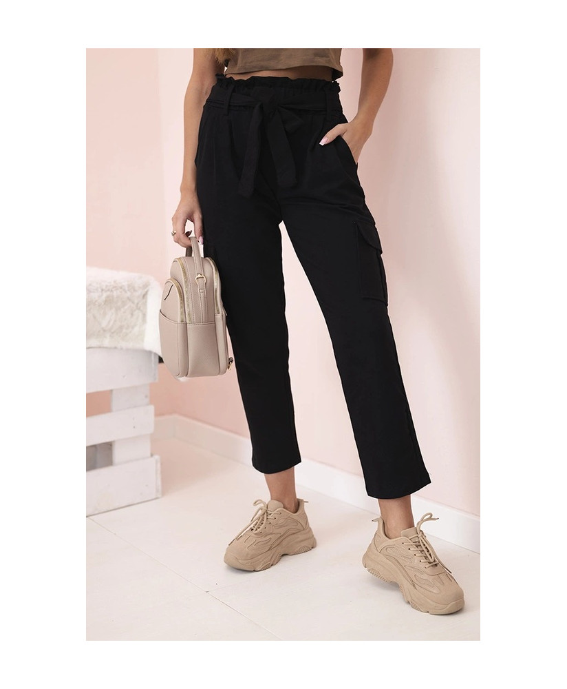 Dámske cargo nohavice s vysokým pásom