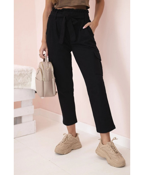 Dámske cargo nohavice s vysokým pásom