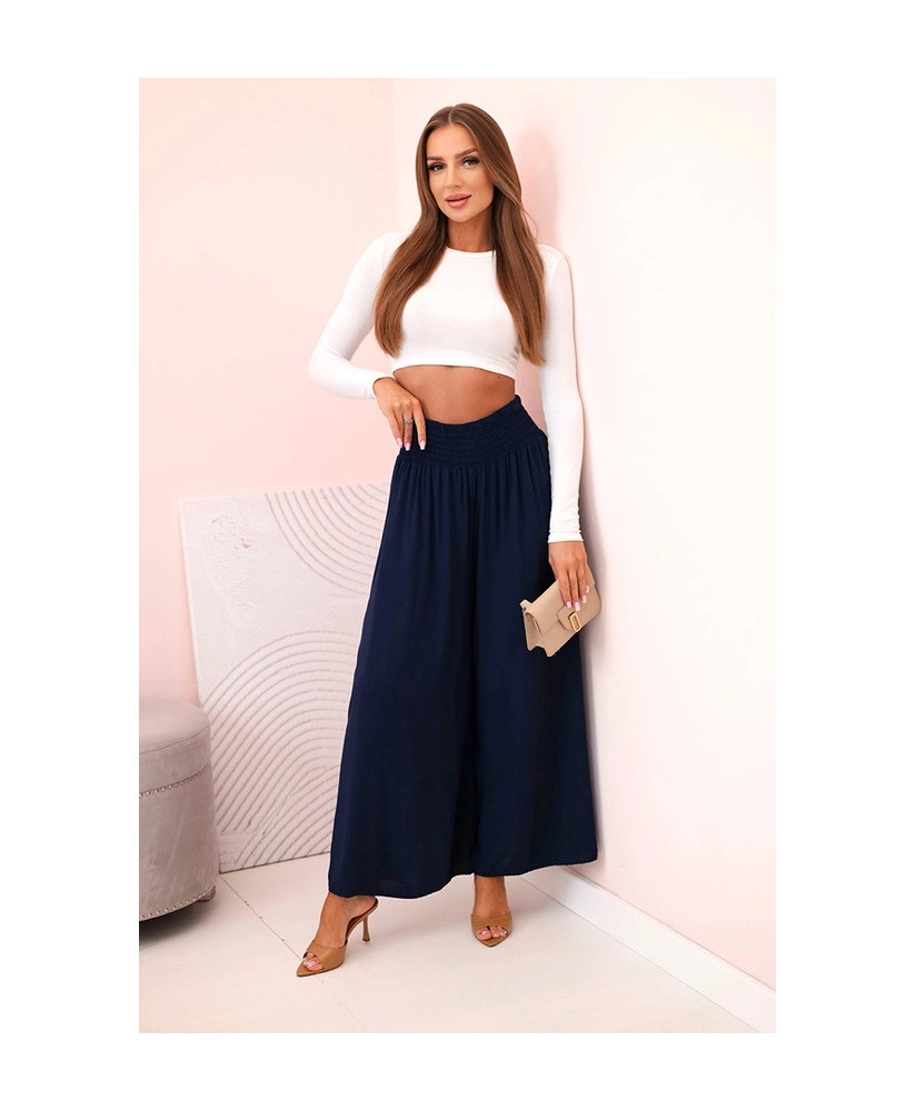 Dámske viskózové nohavice s elastickým pásom