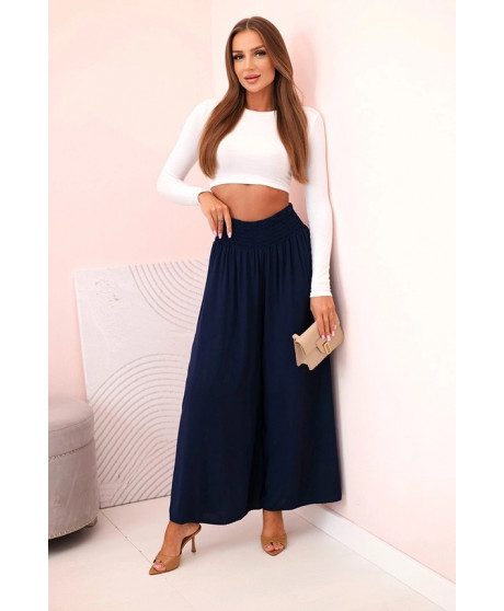 Dámske viskózové nohavice s elastickým pásom