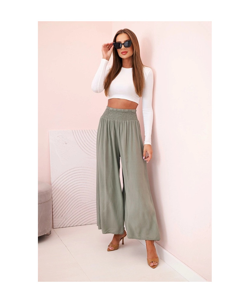 Dámske viskózové nohavice s elastickým pásom