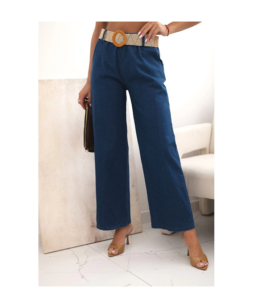 Dámske bavlnené nohavice so širokými nohavicami