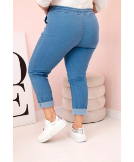 Dámske bavlnené nohavice Plus Size s elastickým...