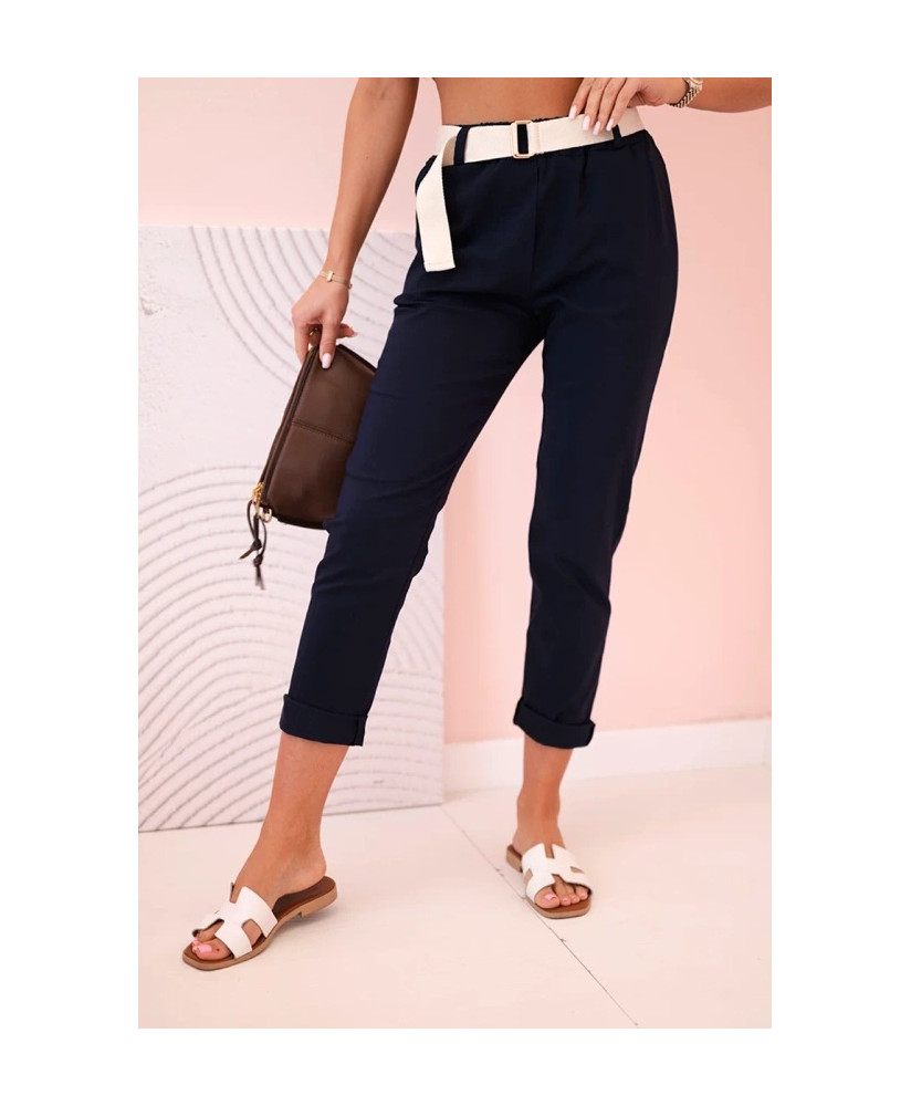 Dámske viskózové nohavice s opaskom