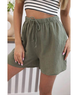 Dámske bavlnené šortky s gumou v páse