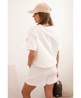 Dámsky punto komplet s krátkym rukávom a voľnými šortkami