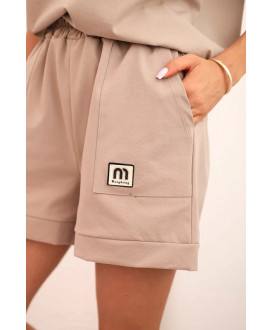 Dámsky punto komplet s krátkym rukávom a voľnými šortkami