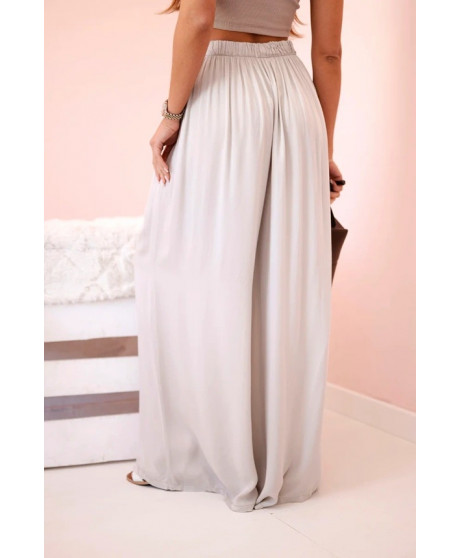 Dámske široké viskózové nohavice s elastickým pásom