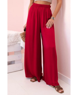 Dámske široké viskózové nohavice s elastickým pásom
