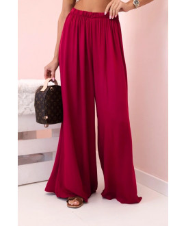 Dámske široké viskózové nohavice s elastickým pásom