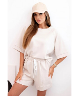 Dámska  súprava s blúzkou s krátkym rukávom a šortkami s gumičkou