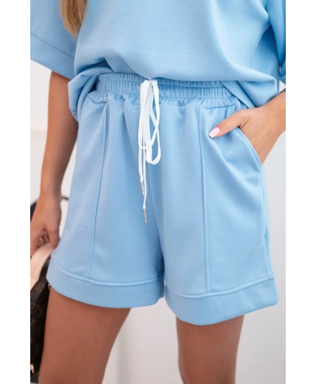 Dámska  súprava s blúzkou s krátkym rukávom a šortkami s gumičkou