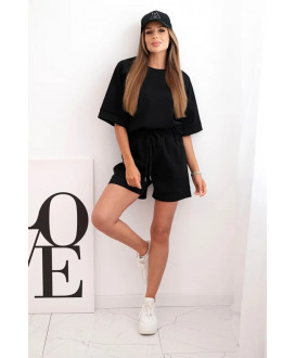 Dámska  súprava s blúzkou s krátkym rukávom a šortkami s gumičkou