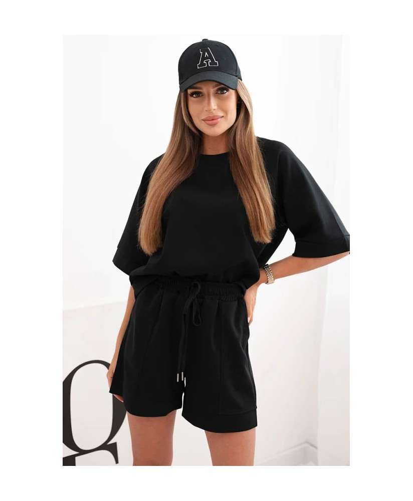 Dámska  súprava s blúzkou s krátkym rukávom a šortkami s gumičkou