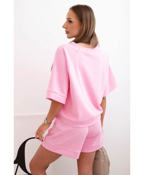 Dámska  súprava s blúzkou s krátkym rukávom a šortkami s gumičkou