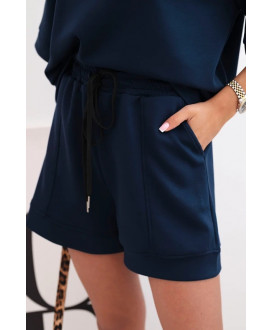 Dámska  súprava s blúzkou s krátkym rukávom a šortkami s gumičkou