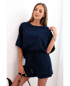 Dámska  súprava s blúzkou s krátkym rukávom a šortkami s gumičkou