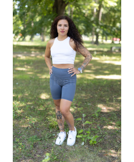 Rebrované cyklolegíny s vysokým pásom