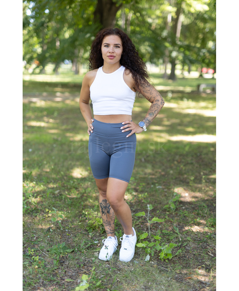 Rebrované cyklolegíny s vysokým pásom