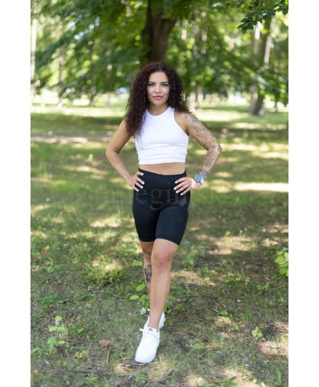 Rebrované cyklolegíny s vysokým pásom