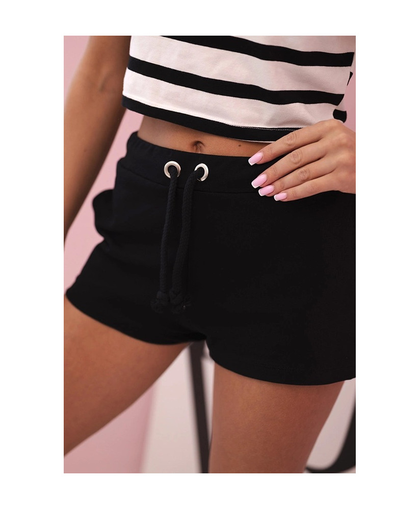 Dámske bavlnené šortky so šnúrkou