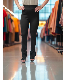 Dámske vrúbkované široké nohavice