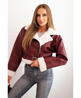 Dámska pilotka z ekokože s teplou podšívkou a...