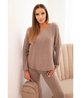 Dámsky sveterový komplet so širokými nohavicami...