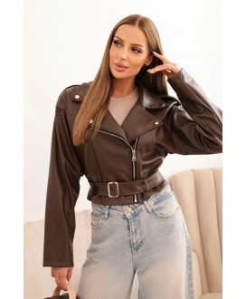 Dámska krátka bunda z eko kože