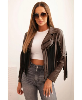 Dámska krátka bunda z eko kože