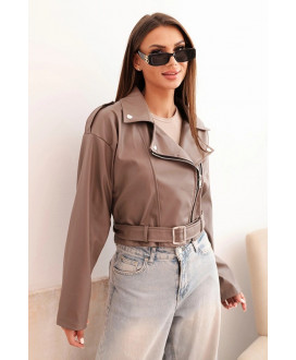 Dámska krátka bunda z eko kože