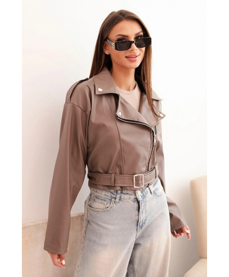 Dámska krátka bunda z eko kože